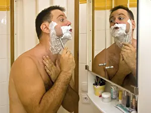 Bathroom Hygiene Tips Prints: Man in bathroom