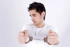 Crime Scene Photo Prints: Man with handcuffs
