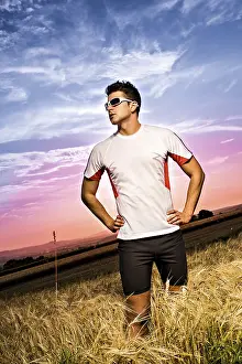 Fitness Runner Prints: Man jogging through the fields