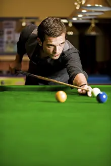 Leisure Activity Prints: Man playing billiard