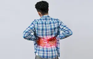 Lower Back Pain Prints: Man with spine and lower back problems