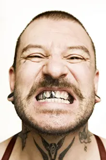 Prints of Man with tattoos Photorealistic Artwork Prints: Man with Tattoos Print