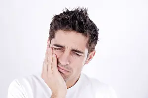 Caucasion Male Portrait Prints: Man with toothache