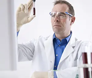 Protective Eyewear Safety Prints: Man working on an experiment in a laboratory