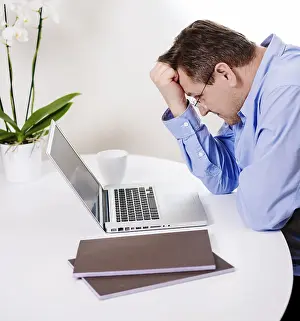 One Person Working On Pc Prints: Man working on personal computer
