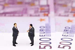 Symbolic Money Image Prints: Manager, miniature figures on banknotes