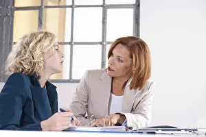 Communication Skills Training Prints: Manager working in an office with a trainee