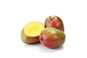 Balanced Diet Food Photography Prints: Two mangos and a cut one