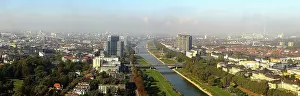 Deserted Cityscape Germany Prints: Mannheim from above