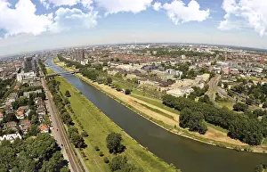 Deserted Cityscape Europe Prints: Mannheim from above