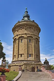 Prints of Mannheim, Germany, July 2019: Water Tour called Wasserturm, landmark of German city Mannheim in small public park on summer day Mannheim Prints: Mannheim, Germany: Wasserturm Print - July 2019