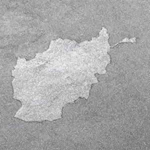 Prints of Map of Afghanistan, silver background, map background Map Prints: Silver Background Map of Afghanistan Print
