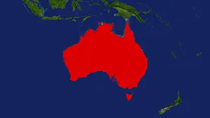 Australia Map Prints: Map, Australia highlighted red
