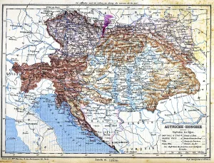 Prints of The map of Austria-Hungary with explanation of signs on map Map Prints: Austria-Hungary Map Print: Explanation of Signs and Symbols