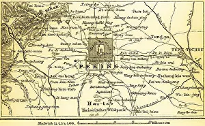 Map Prints: Map of Beijing and Surrounding Area Print, 1885