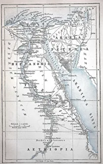 Ancient Egypt Map Prints: Map of Egypt at the time of Roman rule