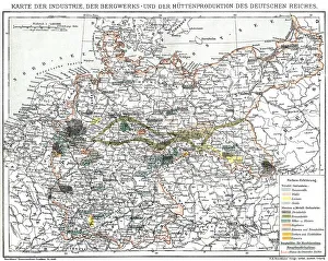 Industrial Map Print, German Empire 1894