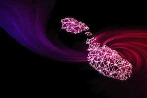 Prints of Map of Malta, Polygonal mesh line map, modern map Map Prints: Map of Malta, Polygonal Mesh Line Print