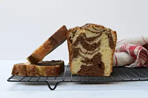 Sweet Treats Baking Prints: Marble cake on cake rack