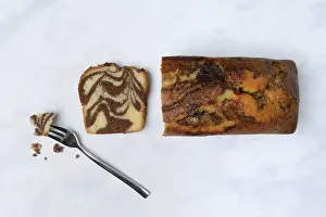 Sweet Dessert Prints: Marble cake with fork