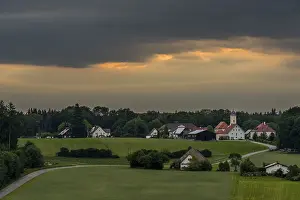 Evening Atmosphere In Bavaria Prints: Maria Baumgartle with cloudy sky