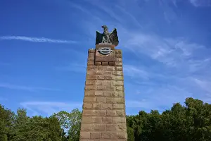 Nature Reserves In North Germany Prints: Massive stone monument with eagle