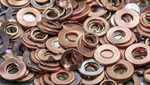 Industrial Plant Equipment Prints: Material, metal, copper, a large quantity of copper washers