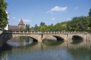 Bavaria Bridge Prints: Maxbrucke with reflection