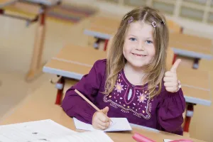 Primary School Classroom Prints: Firstgrader during a lesson