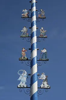 Southern Germany Traditions Prints: Maypole, craft guild tree, Mittenwald