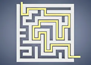 Success Symbol Picture Prints: Maze, labyrinth with the solution
