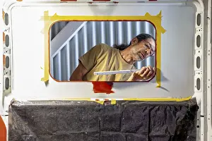 Images Dated 29th May 2024: Camper Van Conversion - Measuring Window Print