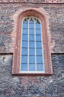 Exterior View Of A Cathedral Prints: Detail of a medieval gothic cathedral window