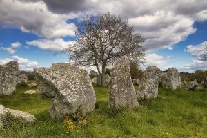 Megalithic Stone Rows Prints: Megalithic stone rows from Kerzerho