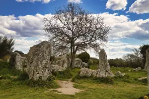 Deserted Europe Landscape Prints: Megalithic stone rows from Kerzerho