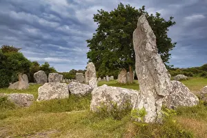 Western Europe Rock Formations Prints: Megalithic stone rows from Kerzerho