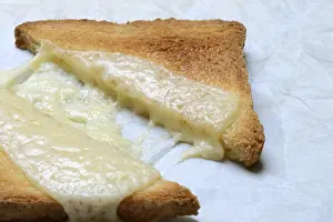 White Bread With Melted Cheese Prints: Melted processed cheese with toast