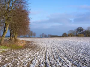 Winter Landscape Prints: The melting snow on fields in early spring