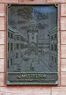 Southern German Landmarks Prints: Memorial plaque at the centre gate