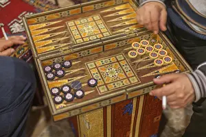 Deserted Game Board Prints: Two men playing backgammon, Turkey