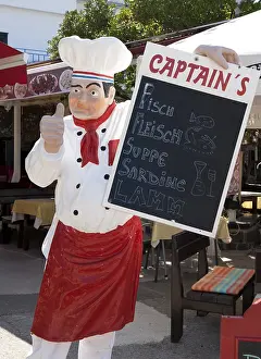 Eastern Europe Gastronomy Prints: Menu board at a restaurant, Baska