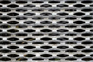 Full Format Background Image Prints: Metal grid with pattern, full format