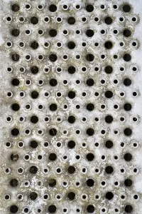 Full Format Background Image Prints: Metal grid with pattern, full format