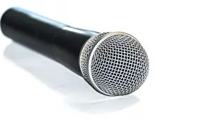 Empty Studio Photography Setup Prints: Microphone isolated on white