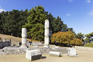 Mediterranean Sea Landmark Prints: Middle terrace, pillars of the temple complex