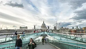St Paul's Cathedral Architecture Prints: Millenium Bridge and St. Paul's Cathedral