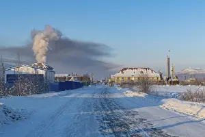 Uninhabited Towns In Russia Prints: Mining town Ust-Nera. Road of Bones