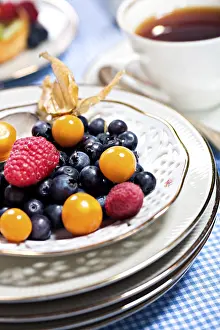 Fruity Still Life Photography Prints: Mixed berries on a plate