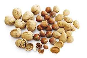 Hazelnut Nutrition Facts Prints: Mixed nuts: walnuts, hazelnuts and almonds
