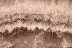Deserted Rock Formations Prints: Mocha-mousse colored stone texture with intricate patterns and layers
